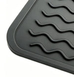 tapis cuisine silicone gris moderne tasse thé bol cuillère fourchette plateau ondulé