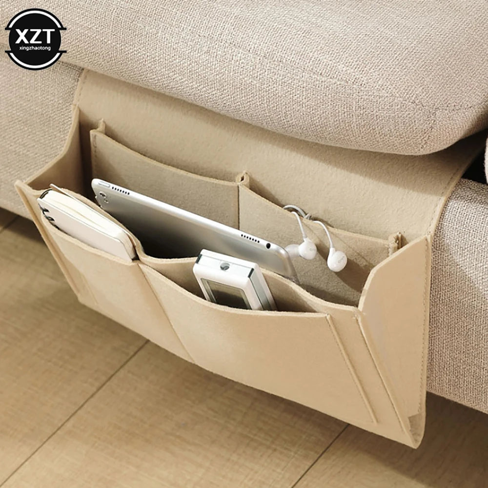 sac rangement mural gris compartiment adhésif minimaliste stockage réutilisable moderne neutre