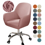 chaise moderne couverture tissu carreaux beige clair protection polyester elasthanne
