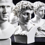 bustes sculptés resine blanc details fins antique figures grecques decor