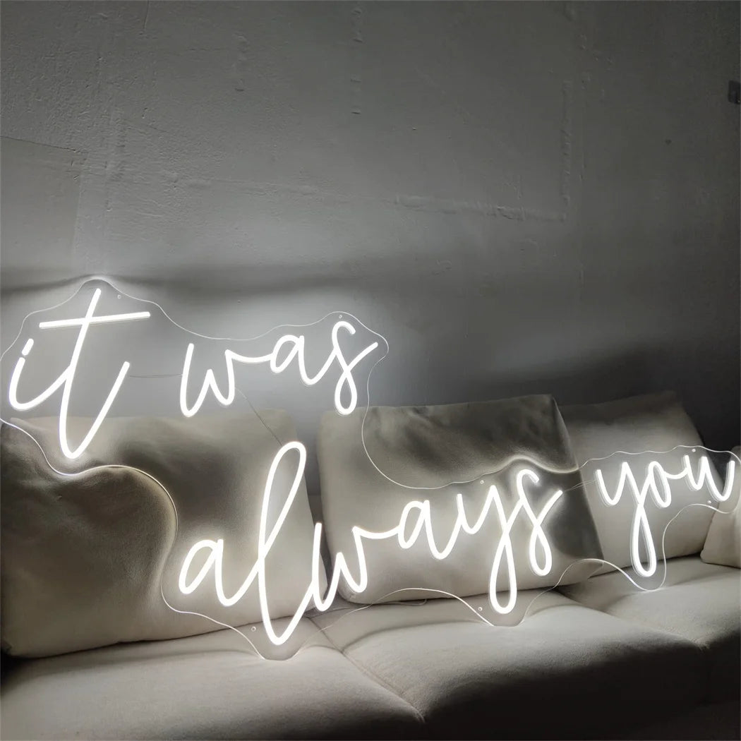 néon lumineux blanc it was always you moderne élégant intérieur extérieur dimmable 80cm 36.2cm