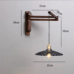 lampe murale bois moderne abat jour fleur industriel rustique chambre entrée