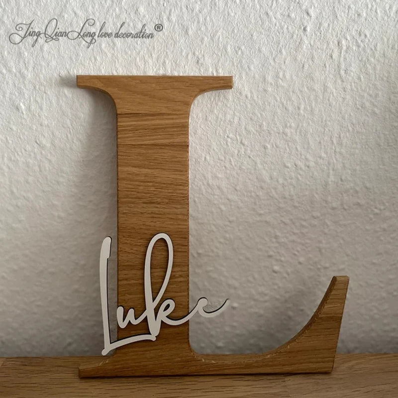 lettre décorative bois naturel blanche adhésive moderne minimaliste chambre enfant décoration murale occasionnelle festive