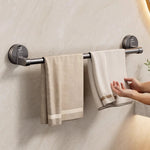 porte serviettes mural sans perçage ventouse aluminium moderne salle bain gris lisse