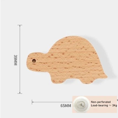 porte clés mural animal bois naturel minimaliste adhésif vis simple modernité chambre enfantDecorationMurale
