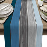 nappe table motif fleurs tulipes blanc bleu orange moderne rustique décoration cuisine salle manger