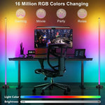 lampe sol led noir multicolore synchronisation musique télécommande application controle moderne minimaliste