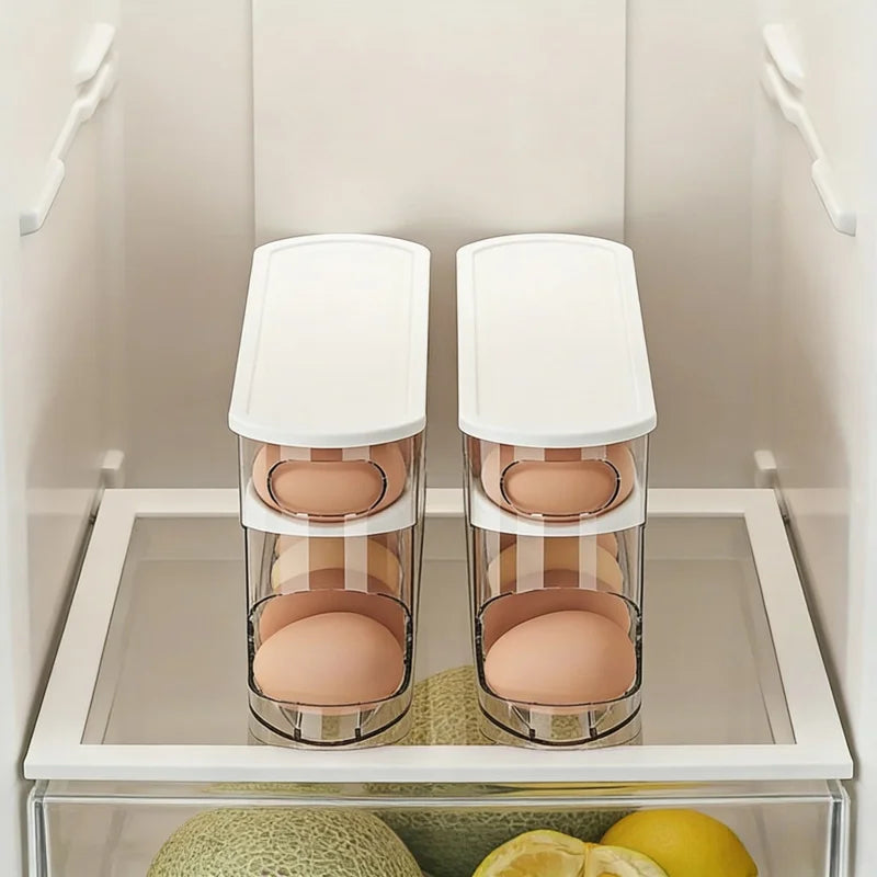 rangement œufs réfrigérateur transparent couvercle blanc moderne minimaliste plateaux plastique qualité alimentaire