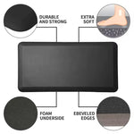 tapis anti fatigue PVC solide gris noir sol moderne antidérapant cuisine intérieurextérieur