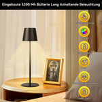 lampe table led rechargeable usb interrupteur tactile noir moderne(touch dimming abs batterie)