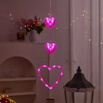 guirlande lumineuse coeur rose leds brillantes moderne mariage anniversaire déco festive