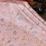 tissu brocart floral rose clair rouge vert bleu fleurs classique 100 polyester 75cm DIY