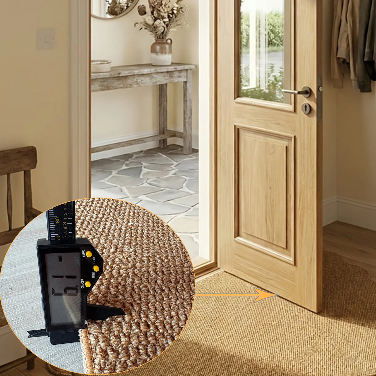 tapis moderne rustique polyester noué beige clair extérieur intérieur salon chambre durable lavable machine