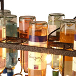 lampe suspendue industrielle bouteilles vin multicolore rouge vert bleu orange rustique