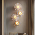 applique murale moderne dorée transparente éclairage led chambre salon deco radial