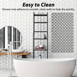 tapis douche anti dérapant moderne perforations circulaires antidérapants 43x75cm gris suction cup