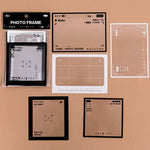 cadres photo vintage transparents motifs film musique papier scrapbooking boîte magazine clips adhésifs