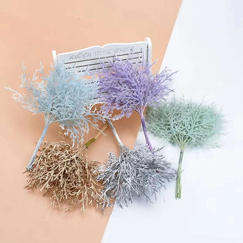 décoration intérieure bouquet feuilles artificielles bleu violet vert beige gris minimaliste accrochableextérieur exposition festive