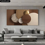 tableau mural moderne abstrait géométrique sans cadre toile marbre beige blanc doré salon