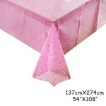 assiettes jetables rose bleu doré happy birthday confettis dorés serviettes verres festifs anniversaire mariage