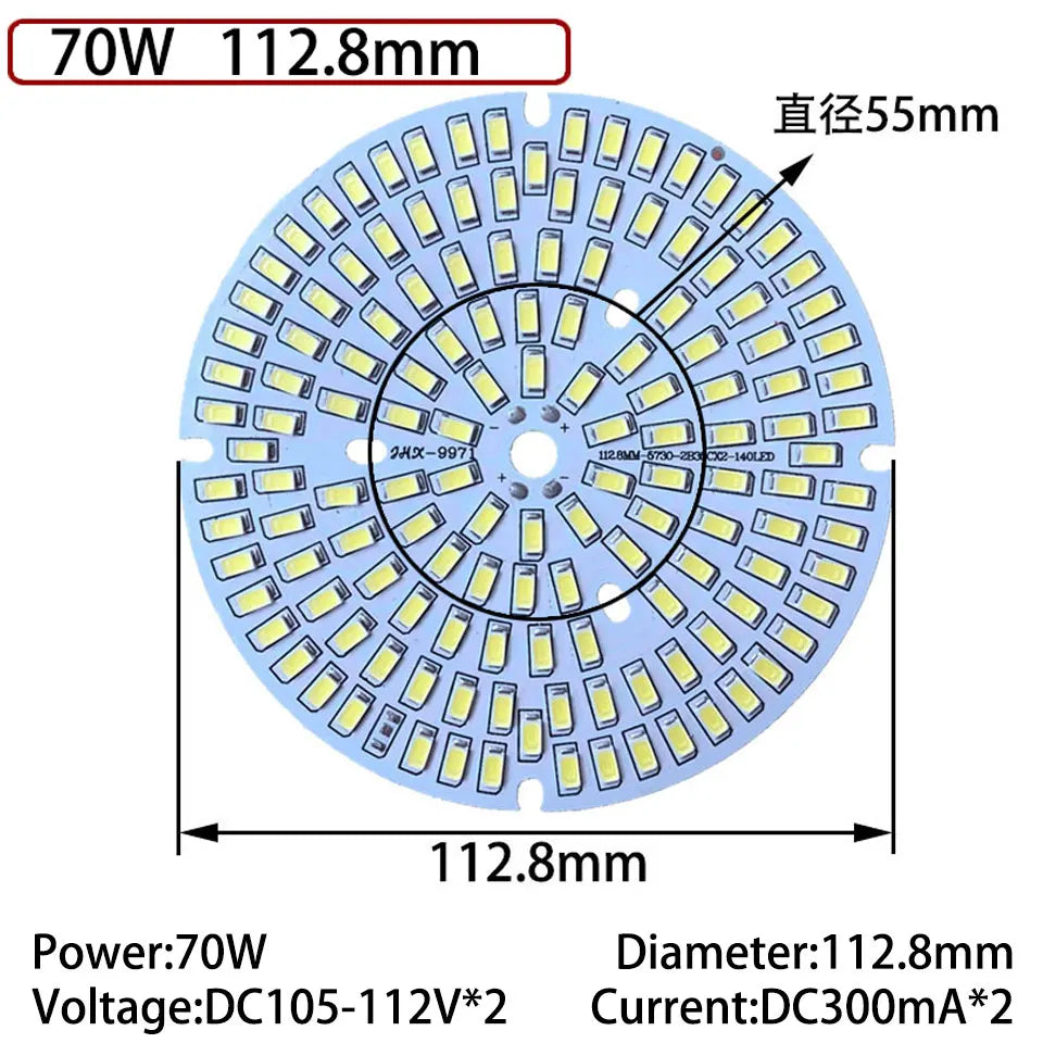 plaque led moderne 50w 70w 100w blanc diodes smd5730 pcb driver aluminium
