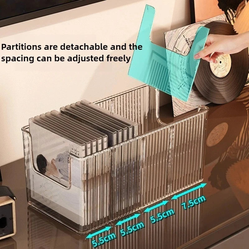 boîtes rangement cd transparentes modernes minimalistes multifonctionnelles.storage vinyle cassette audio