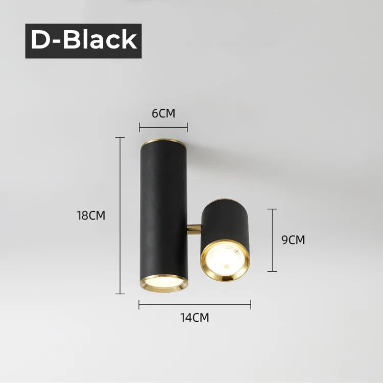 Spot LED moderne réglable argent noir blanc doré monté surface chambre cuisine salle manger