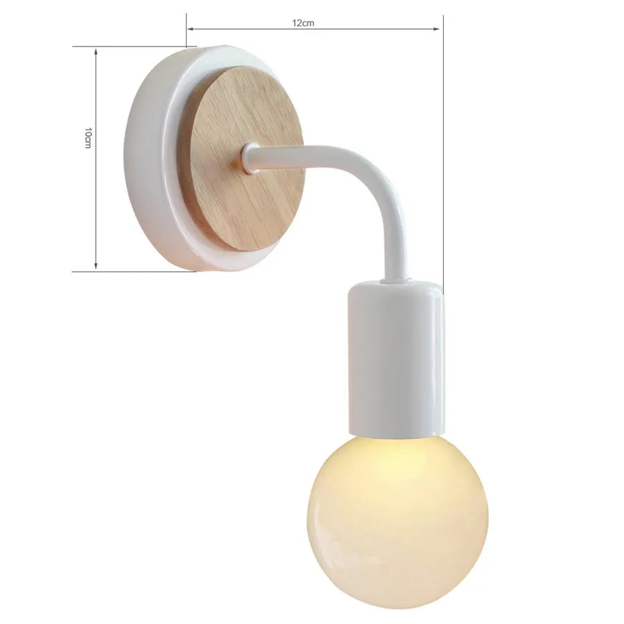 applique murale led moderne bois blanc scandinave fixée mur entrée chambre cuisine