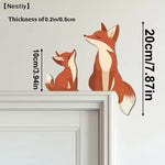 décoration murale renards stylisés orange bébé moderne porte chic graphique