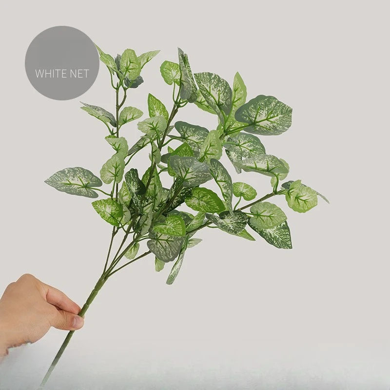 plantes artificielles feuilles variées vert rouge blanc modernes décoration intérieure 32cm 46cm 10 pièces