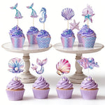 décoration fête sirène poisson coquillage étoile mer anniversaire enfant violet bleu rose blanc