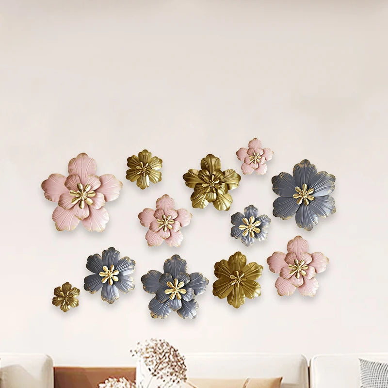 Décoration murale ronde en métal doré pour intérieur