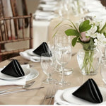 serviettes satinées classiques blanc cassé 30cm table maison restaurant festives