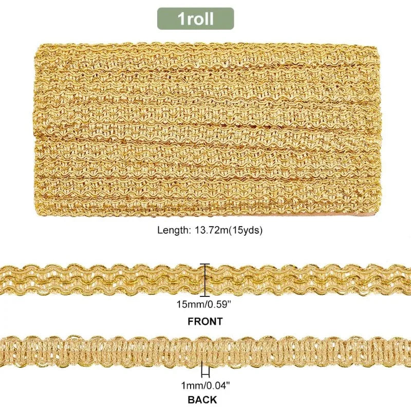 ruban decoratif doré rayures horizontales texture tissée classique élégant adhésif 15mm largeur opacité ciseaux