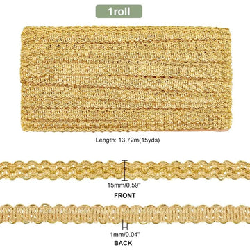 ruban decoratif doré rayures horizontales texture tissée classique élégant adhésif 15mm largeur opacité ciseaux
