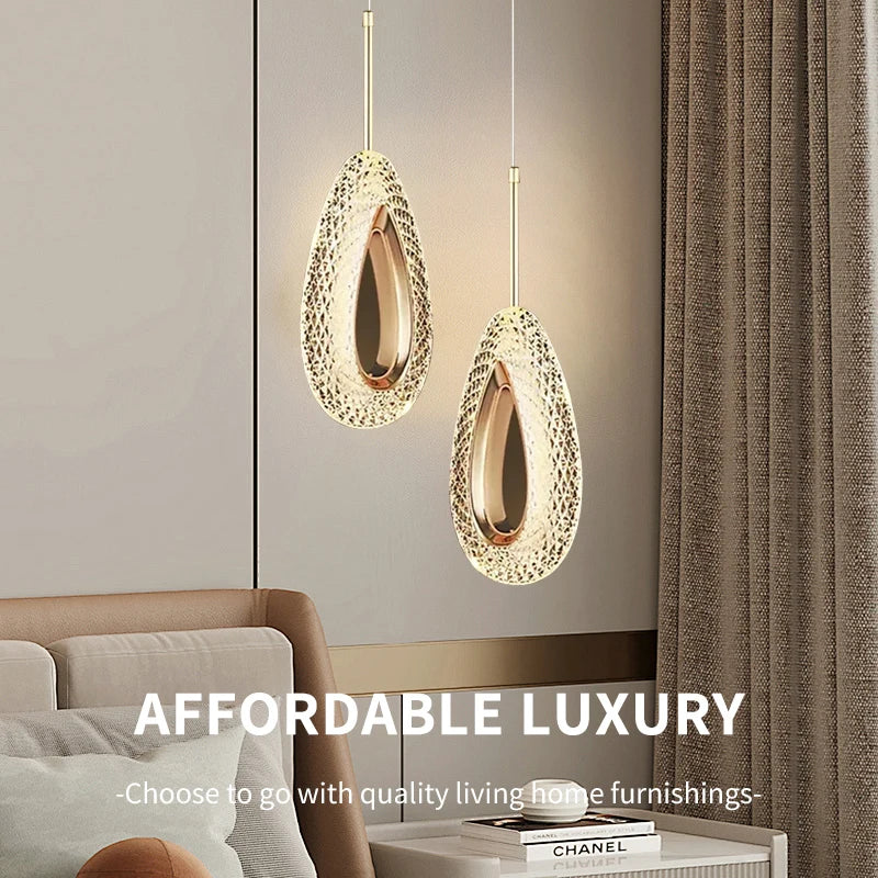 Lampe suspendue nordique or moderne translucide chambre salon éclairage décoration intérieure