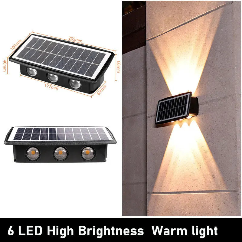 applique murale solaire led moderne noire blanche jaune bleue panneau solaire adhésif fixeextérieur