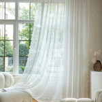 rideau blanc brodé floral transparent classique décoratives 100 polyester salon chambre
