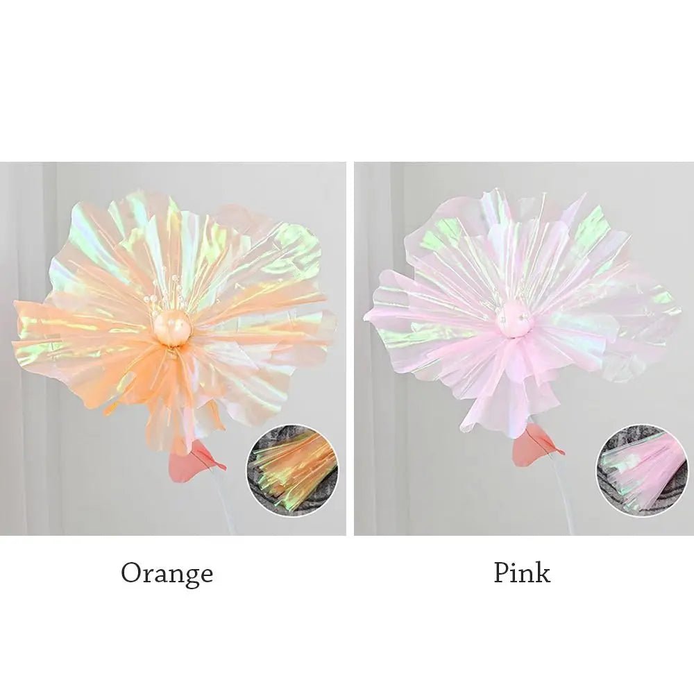 décoration murale intérieure boutons fleurs semi translucides couleurs irisées élégantes festive métal tige feuilles