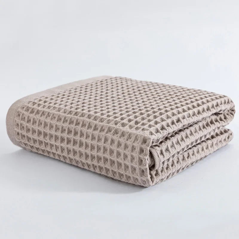 serviettes bain coton carreaux rose clair moderne absorbantes toilette Jaune Marron Bleu Vert