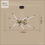suspension lumineuse or blanc moderne sources lumineuses étoile lignes droites