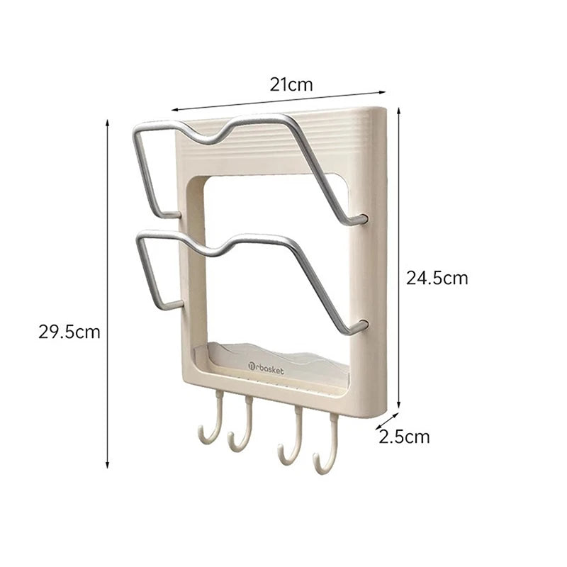 organisateur mural moderne fer lisser boucleur support cheveux beige clair minimaliste crochets muraux