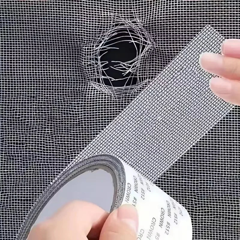 filet anti insectes adhésif gris maille fine 10m pratique réparation fenêtre