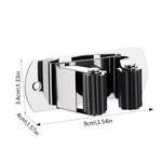 porte balai support mural acier inoxydable chrome moderne garage rangement