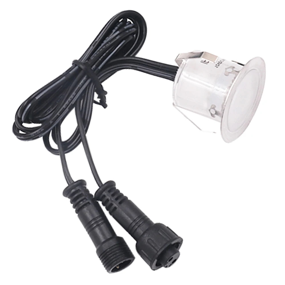 lampe led encastrable ip67 étanche blanc moderne jardin terrasse vis fixation câbles adaptateurs