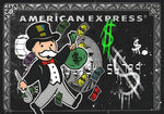 toile d'art impression graffiti pop argent rouge dollars monopoly sans cadre decoration mur chambre