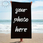 serviette plage séchage rapide polyester moderne imprimante photo logo noir dimensions variées été piscine