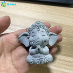 statuette éléphant gris texture granulée artisanale décoration maison petite taille moyenne grande
