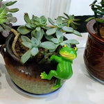 figurine grenouille verte résine décorative cartoon adhésif intérieur extérieur ornement jardin moderne