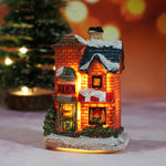 décorations noël miniatures maison guirlandes lumineuses bric rouge noir blanc vert